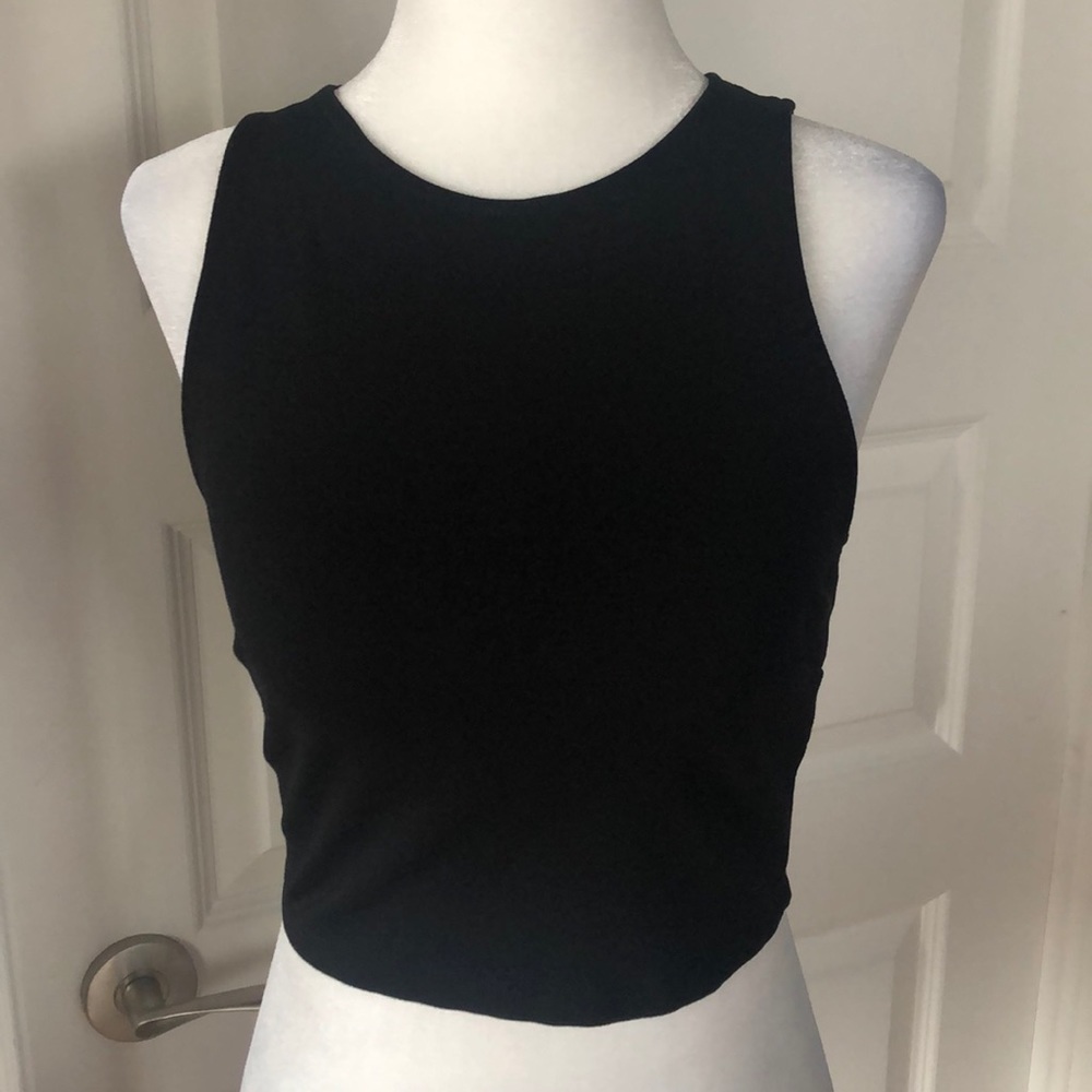 NWOT Solemio LA Black Crop Top